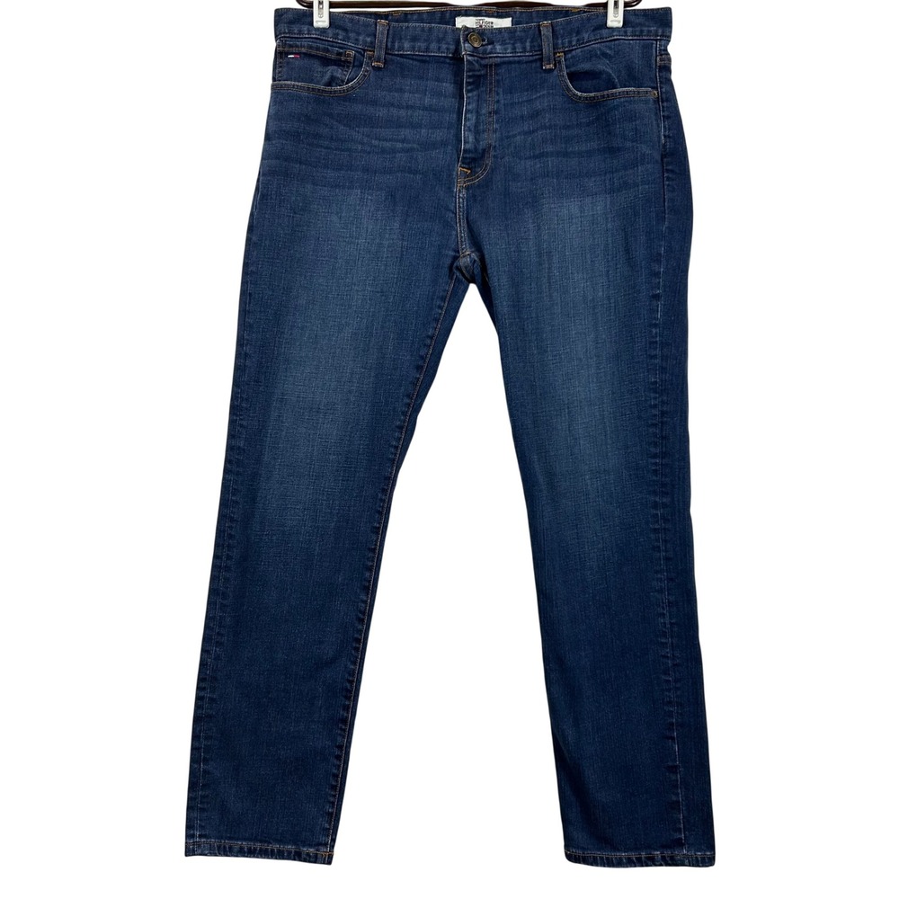 Tommy Hilfiger Denim Mens 38x31 Straight Leg Jeans Medium Wash Blue C8178A7823